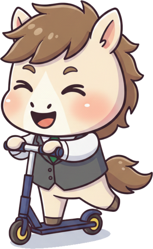 Con ngựa, con ngựa hài hước, dễ thương, cute, chibi, cartoon 5