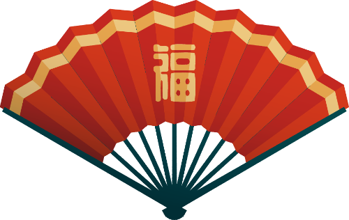 Quạt giấy, quạt xếp, màu đỏ, chữ phúc, may mắn, tết, trang trí, trung hoa, paper fan, folding fan, red, fú character, luck, lunar new year, decoration, chinese style
