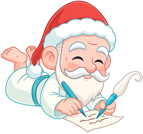 Ông bụt, viết thư, cổ tích, giáng sinh, mũ giáng sinh, giấy, bút, the good spirit, writing letter, fairy tale, christmas, santa hat, paper, pen