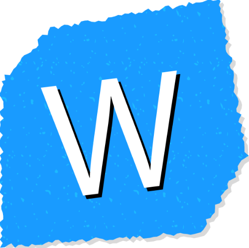 Chữ cái w, chữ w, màu trắng, nền xanh da trời, hiệu ứng giấy rách, kết cấu hạt, letter w, letter, w, white, sky blue background, torn paper effect, grainy texture