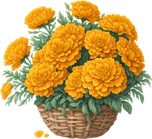 Giỏ hoa cúc, hoa cúc vàng, giỏ mây, hoa, lá xanh, tết, mùa xuân, yellow chrysanthemum basket, yellow marigold, wicker basket, flower, green leaf, tet, spring