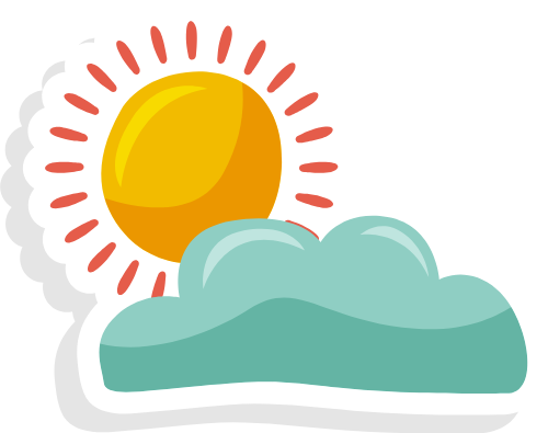 Mặt trời và mây, thời tiết, nắng, mùa hè, bầu trời, màu vàng, màu xanh, sun and cloud, weather, sunny, summer, sky, yellow, green
