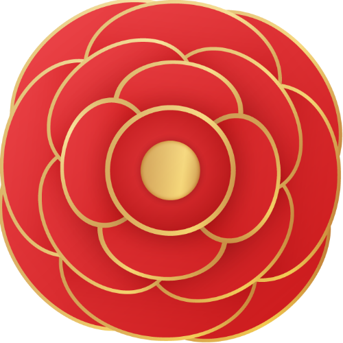 Hoa mẫu đơn đỏ, tết, trang trí, nhị vàng, nhiều cánh, viền vàng, tròn, red peony, tet, decoration, gold stamen, multiple petals, gold border, round