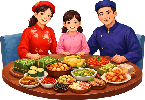 Gia đình, ăn tết 4