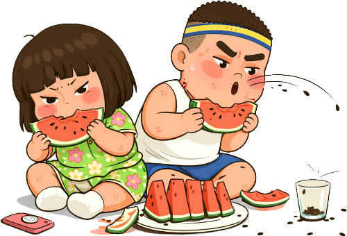 Cặp đôi, ăn dưa 3