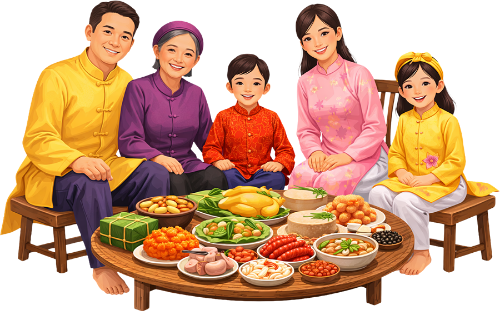 Gia đình, ăn tết 8