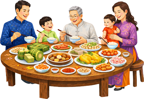 Gia đình, sum vầy, ăn tết 1