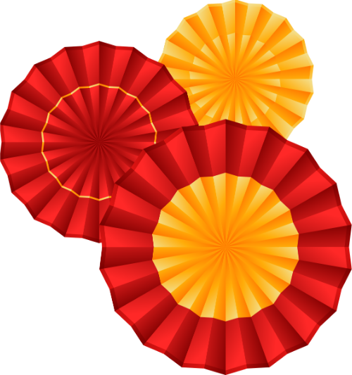 Quạt giấy tròn, xếp ly, trang trí, màu đỏ, màu cam, lễ hội, tết, paper fan, pleated, decoration, red, orange, festival, lunar new year