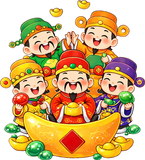Nhóm thần tài, vui vẻ