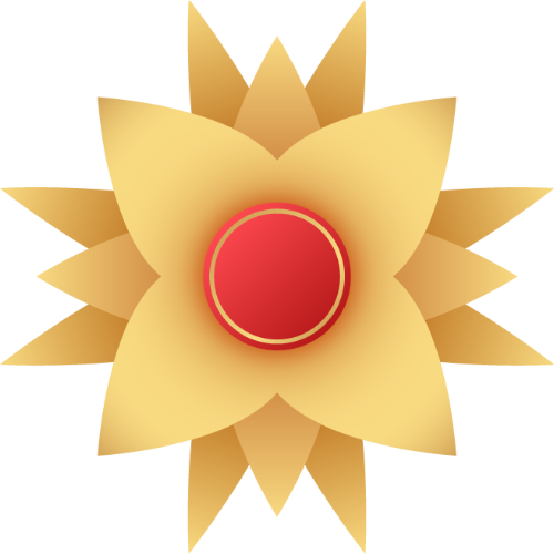 Hoa vàng, tết, trang trí, nhị đỏ, viền vàng, cánh hoa nhọn, phong cách truyền thống, gold flower, tet, decoration, red stamen, gold border, pointed petals, traditional style