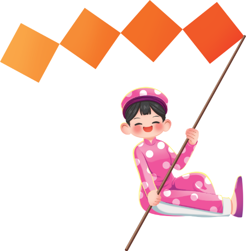 Cô gái, cầm cờ, phụ nữ, áo dài, hồng, mấn, cờ ngũ sắc, lễ hội, girl, holding flag, women, ao dai, pink, headpiece, five-color flag, festival
