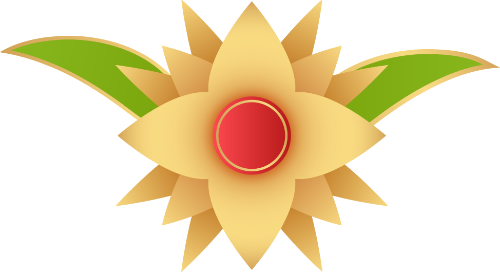 Hoa vàng, tết, trang trí, nhị đỏ, lá xanh, viền vàng, phong cách á đông, gold flower, tet, decoration, red stamen, green leaves, gold border, asian style