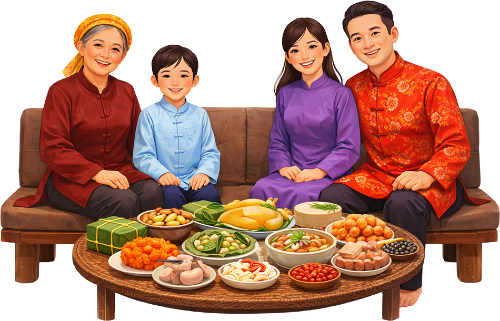 Gia đình, ăn tết