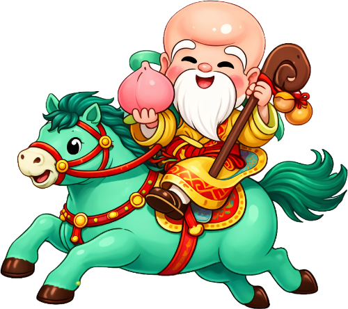 Ông thọ, cưỡi ngựa 7