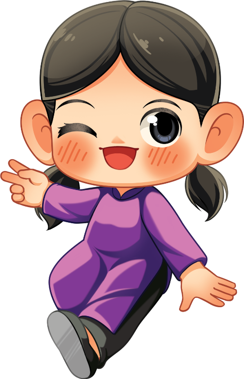 Cô gái, nháy mắt và chỉ tay, phụ nữ, áo dài tím, tóc hai bím, mỉm cười, duyên dáng, girl, winking and pointing, women, purple ao dai, pigtails, smiling, charming