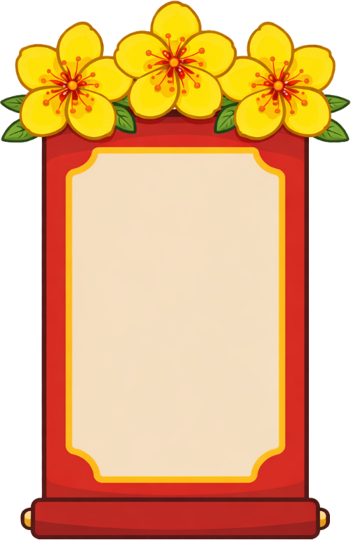 khung tết, hoa mai