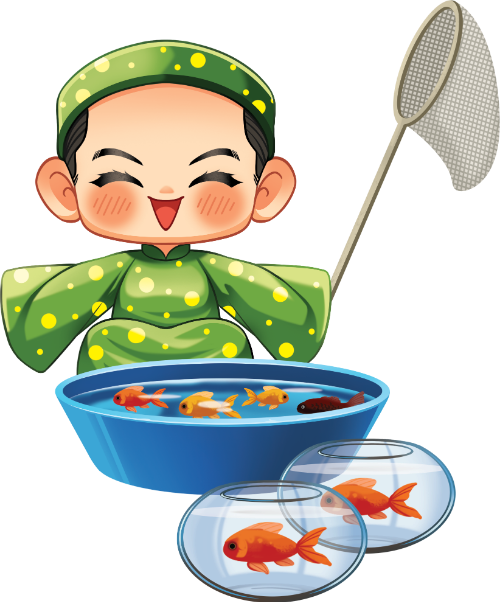 Chàng trai, vớt cá vàng, đàn ông, áo dài xanh lá, khăn đóng, thau nước, bể cá, tết, boy, catching goldfish, man, green ao dai, headscarf, water basin, fish tank, lunar new year