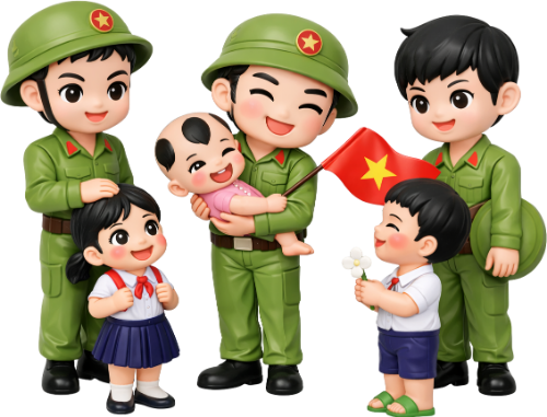chiến sĩ, học sinh