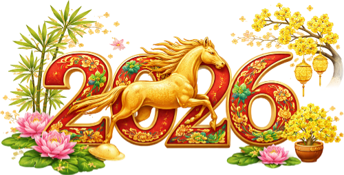 Số 2026, con ngựa, hoa sen, hoa mai, tre, trúc