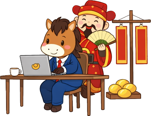 Con ngựa, làm việc, thần tài