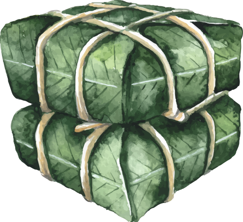 Bánh chưng, lá dong, lạt tre, màu xanh, tết, món ăn truyền thống, square sticky rice cake, green leaf, bamboo string, green, lunar new year, traditional food