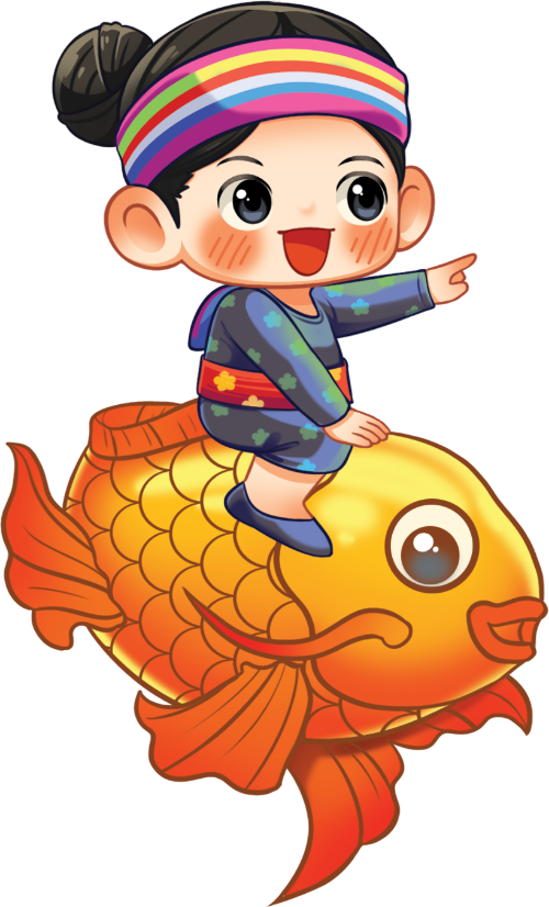 Cô gái, cưỡi cá chép, phụ nữ, vui vẻ, chỉ tay, cá vàng, trang phục dân tộc, tết, girl, riding carp, woman, happy, pointing, golden fish, traditional costume, lunar new year