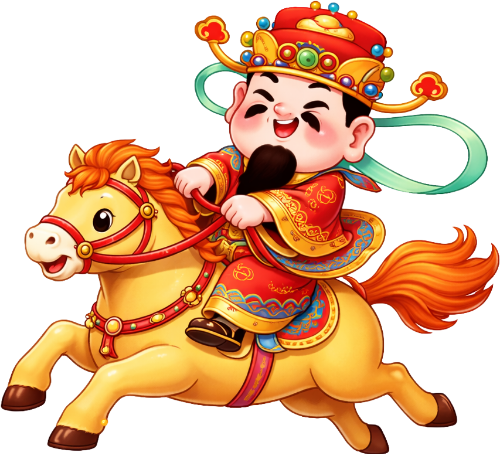 Thần tài, cưỡi ngựa