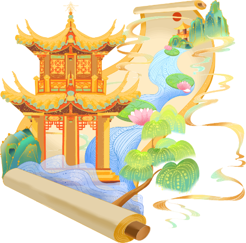 Đền, cây xanh