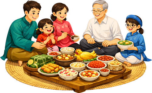 Gia đình, ăn tết 1