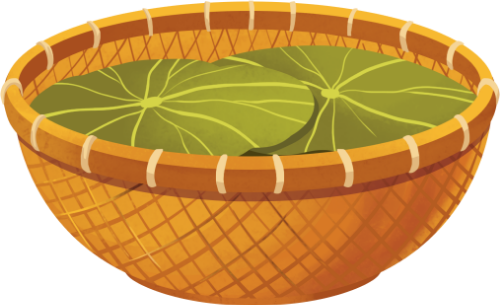 Rổ lá sen, rổ tre, lá sen, lá xanh, đan lát, làng quê, thủ công, lotus leaf basket, bamboo basket, lotus leaf, green leaf, wicker, countryside, handicraft 2