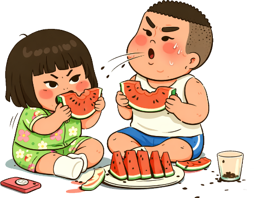 Cặp đôi, ăn dưa 2