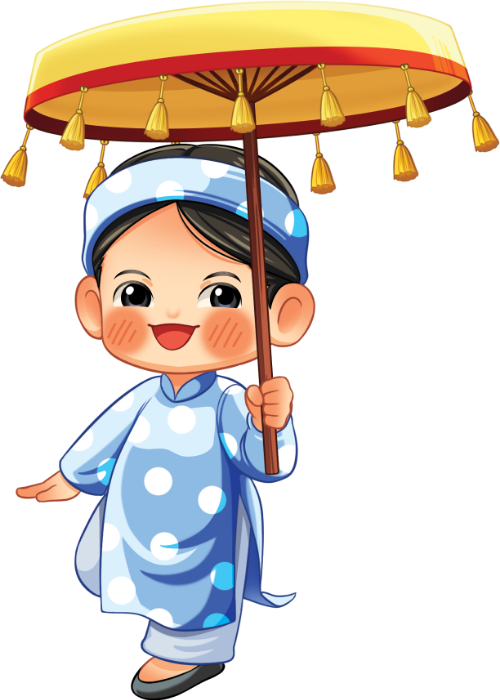 Cô gái, che lọng, cổ tích, áo dài xanh, chấm bi, khăn đóng, tết nguyên đán, lễ hội, girl, holding ceremonial umbrella, fairy tale, blue ao dai, polka dots, headscarf, lunar new year, festival