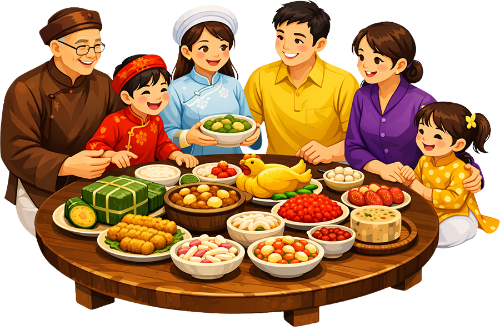 Gia đình, ăn tết 3
