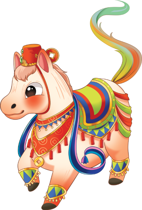 Con ngựa, đứng yên, động vật, ngựa trắng, trang phục tết, dễ thương, cổ tích, horse, standing, animal, white horse, lunar new year costume, cute, fairytale