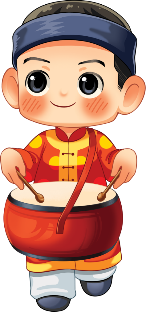 Em bé, đánh trống, cổ tích, tết nguyên đán, lễ hội, nhạc cụ, áo dài, khăn đóng, vui mừng, múa lân, baby boy, drumming, fairy tale, lunar new year, festival, musical instrument, ao dai, headscarf, joyful, lion dance
