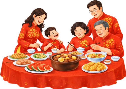 Gia đình, sum vầy, ăn tết