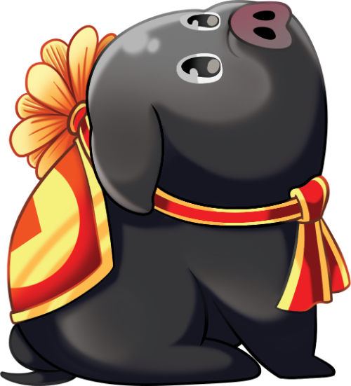 Con lợn, ngồi, động vật, lợn đen, đeo nơ, dễ thương, đen, pig, sitting, animal, black pig, wearing bow, cute, black