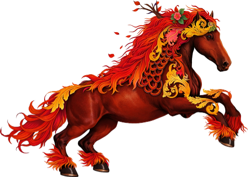 Con ngựa, hoa văn rực rỡ 4
