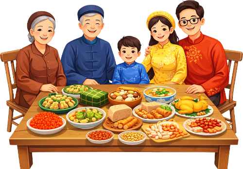 Gia đình, ăn tết 6