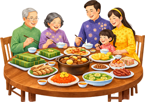 Gia đình, sum vầy, ăn tết 2
