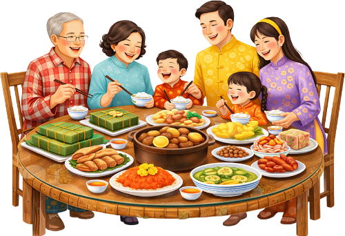 Gia đình, sum vầy, ăn tết 3