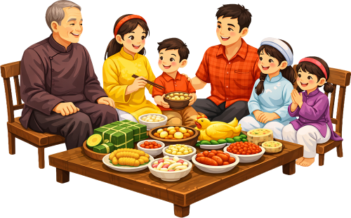 Gia đình, ăn tết 3