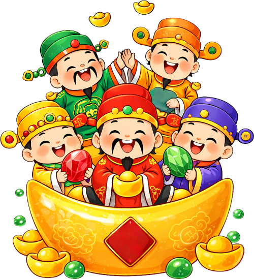 Nhóm thần tài, vui vẻ