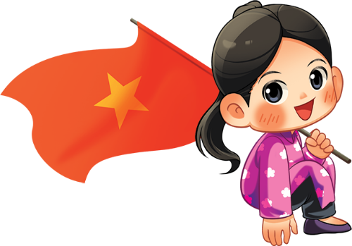 Cô gái, cầm quốc kỳ, cổ tích, áo dài hồng, họa tiết hoa, tóc đuôi ngựa, cờ đỏ sao vàng, tết, girl, holding national flag, fairy tale, pink ao dai, floral pattern, ponytail, red flag with yellow star, lunar new year