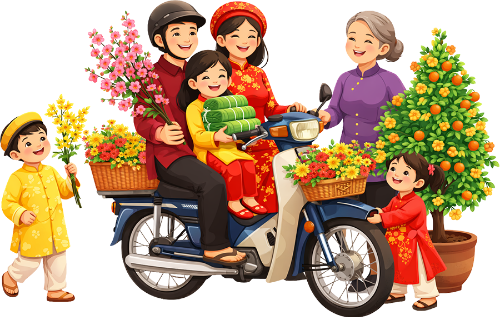 Gia đình, đi chơi tết