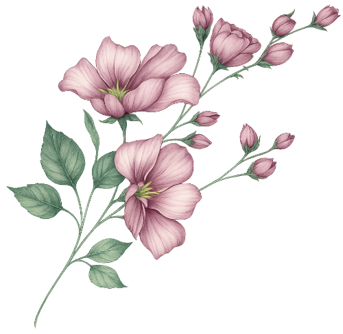 Hoa lá, màu nước