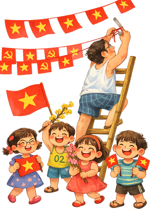Tết, treo cờ
