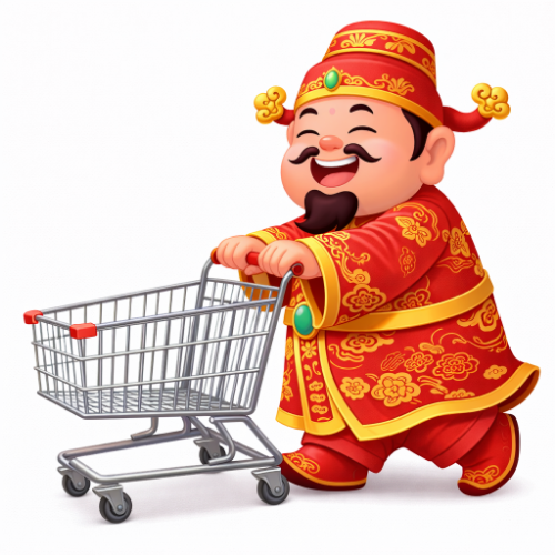 Thần tài, đẩy xe hàng