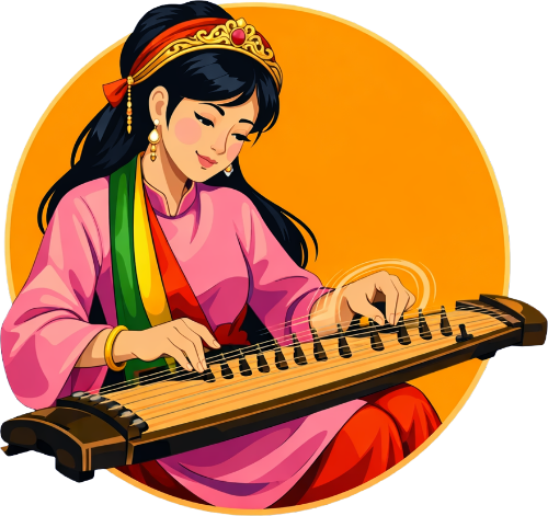 Cô gái, chơi nhạc cụ