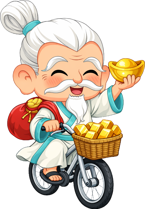 Ông bụt, đạp xe